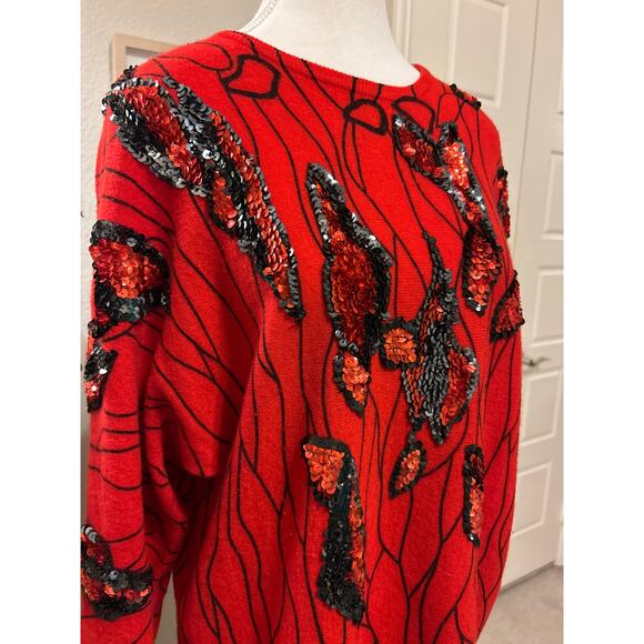 Eminent | Vintage Lambswool Sequins Sweater | Large - Picture 5 of 10